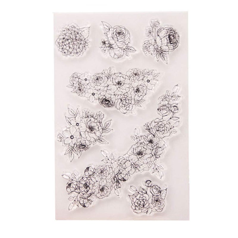 arriettycraft DIY Beautiful Flowers Leaves Clear Stamps for Card Making and Journaling, Floral Transparent Silicone Stamps for Albums Journals Scrapbooking Paper Crafts Decoration-A1510 - Image 1